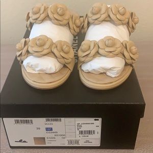 Authentic Chanel Camellia Flower Sandals